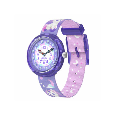 Montre FLIK FLAK mystic land enfant bracelet pet recycle violet