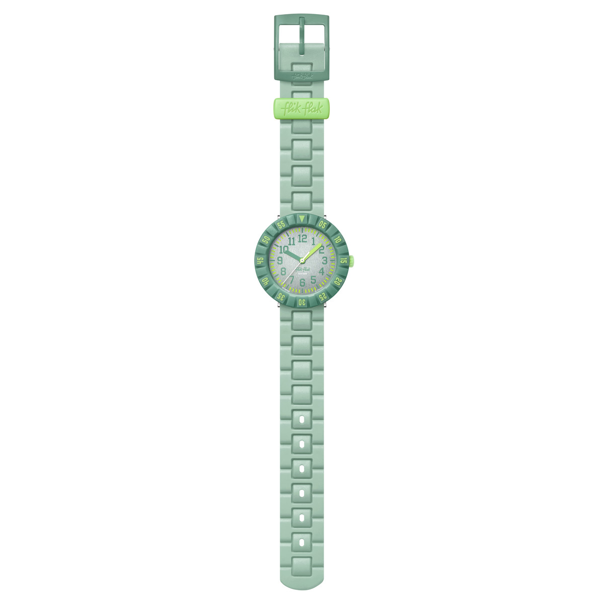 Montre FLIK FLAK time to discover enfant bracelet silicone vert - vue D1