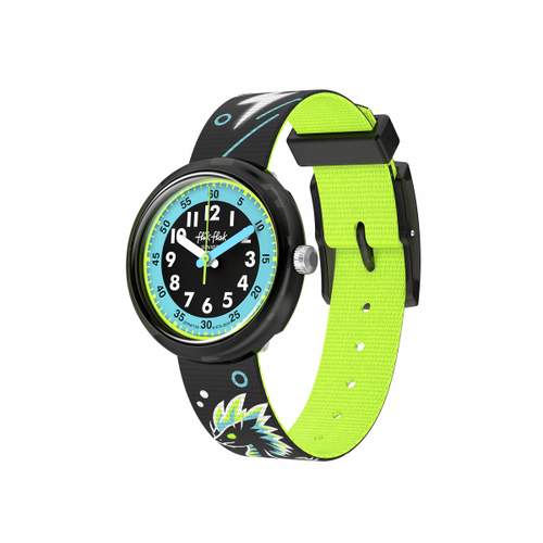 Montre FLIK FLAK MYSTIC DRAGON enfant bracelet pet recycle noir