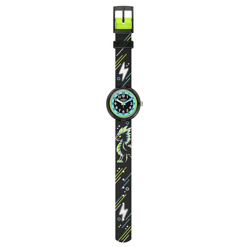 Montre FLIK FLAK MYSTIC DRAGON enfant bracelet pet recycle noir - vue D1