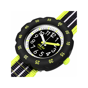 Watch FLIK FLAK LOOP IN NEON child bracelet pet recycle black