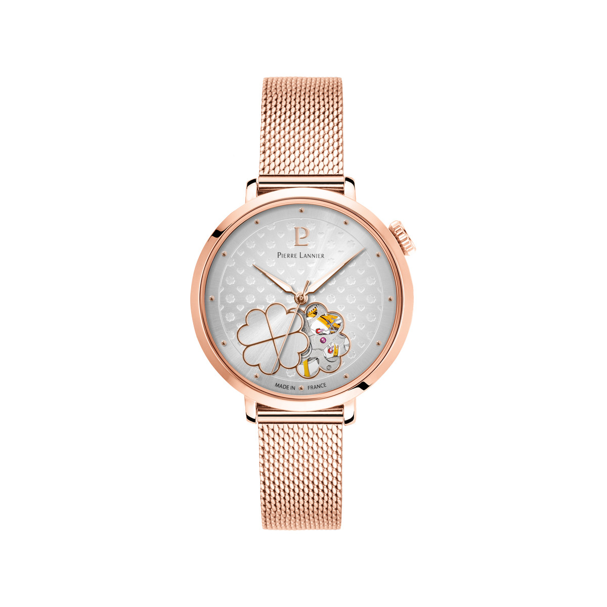 Montre PIERRE LANNIER esperance femme automatique, bracelet acier doré rose