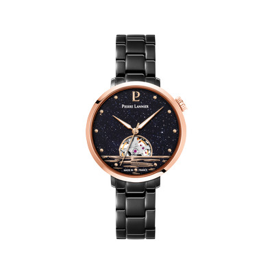 Montre PIERRE LANNIER australe femme automatique, bracelet acier gris