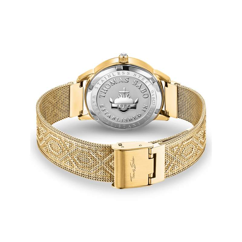 Montre THOMAS SABO femme bracelet acier or maille milanaise - vue 3