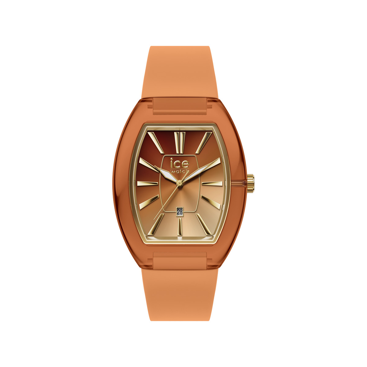 Montre ICE WATCH ice boliday femme analogique, bracelet plastique orange