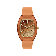 Montre ICE WATCH ice boliday femme analogique, bracelet plastique orange