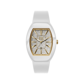 Montre ICE WATCH ice boliday femme analogique, bracelet plastique blanc