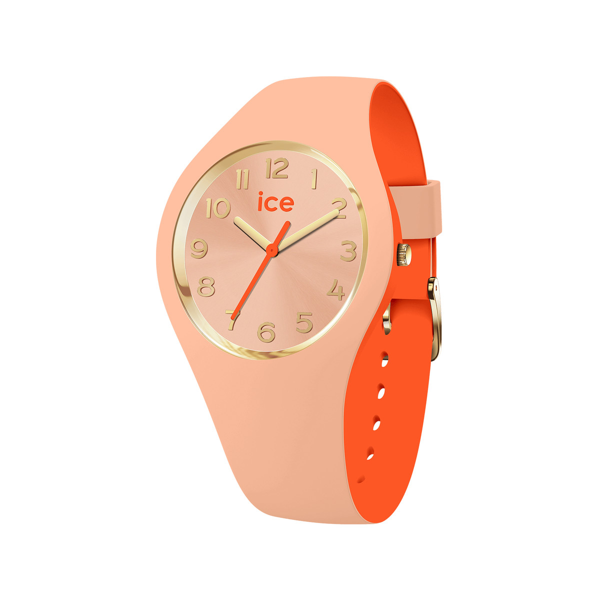 Montre ICE WATCH ice duo chic femme analogique, bracelet plastique saumon