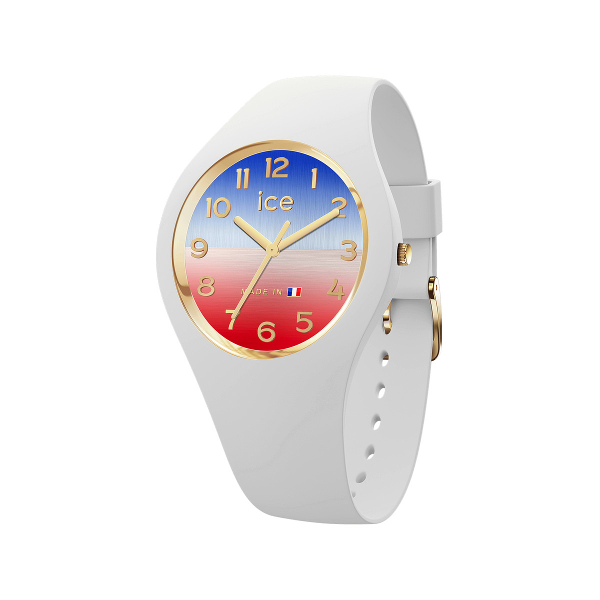 Montre ICE WATCH ice cocorico femme analogique, bracelet plastique blanc