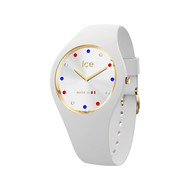 Montre ICE WATCH ice cocorico femme analogique, bracelet plastique blanc