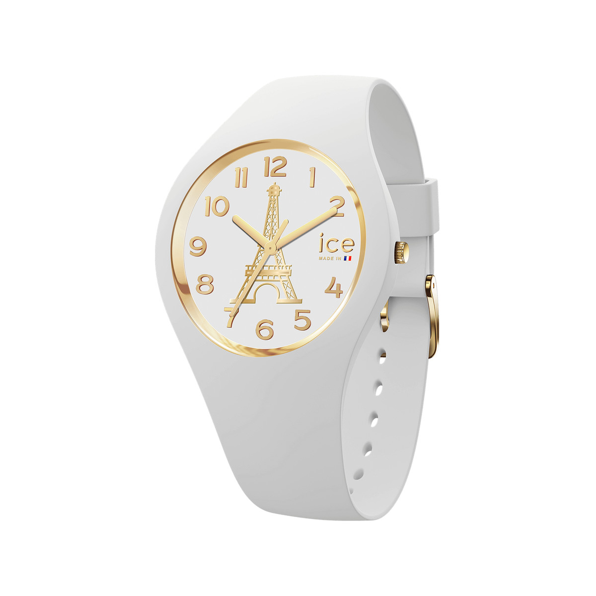 Montre ICE WATCH ice cocorico femme analogique, bracelet plastique blanc