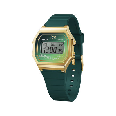 Montre ICE WATCH ice digit retro femme digital, bracelet plastique vert