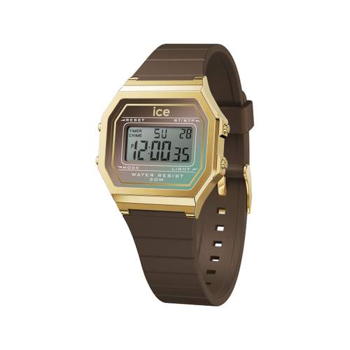 Montre ICE WATCH ice digit retro femme digital, bracelet plastique marron