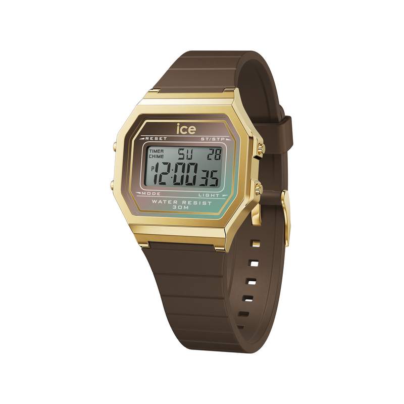 Montre ICE WATCH ice digit retro femme digital, bracelet plastique marron - vue 1
