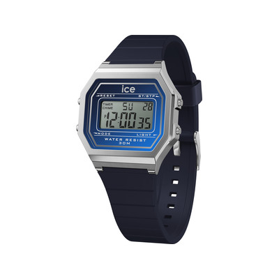 Montre ICE WATCH ice digit retro femme digital, bracelet plastique bleu - vue 1