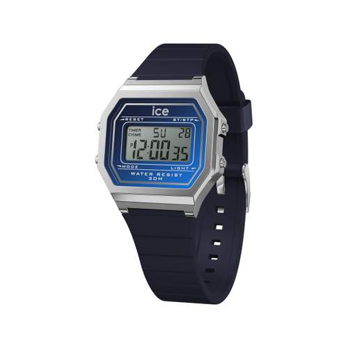 Montre ICE WATCH ice digit retro femme digital, bracelet plastique bleu