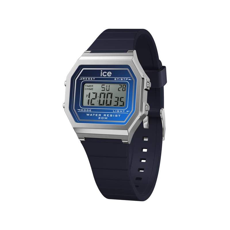Montre ICE WATCH ice digit retro femme digital, bracelet plastique bleu - vue 1