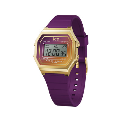 ICE WATCH ice digit retro digitaal dameshorloge, paarse kunststof band