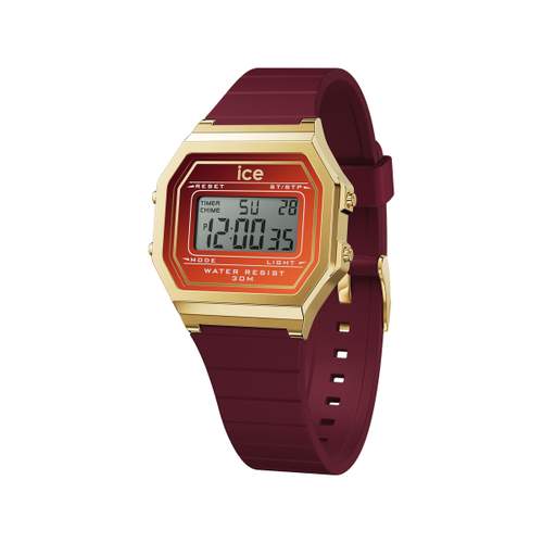 Montre ICE WATCH ice digit retro femme digital, bracelet plastique rouge