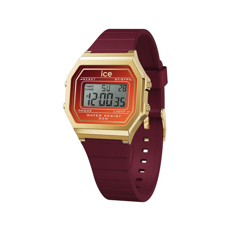 Montre ICE WATCH ice digit retro femme digital, bracelet plastique rouge - vue 1