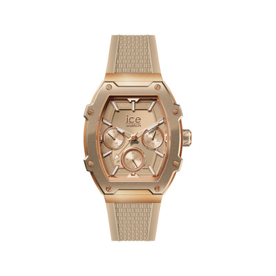 ICE WATCH ice boliday - tijdloos taupe analoog dameshorloge, beige siliconen band