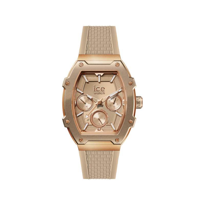 Montre ICE WATCH ice boliday - timeless taupe femme analogique, bracelet silicone beige - vue 1