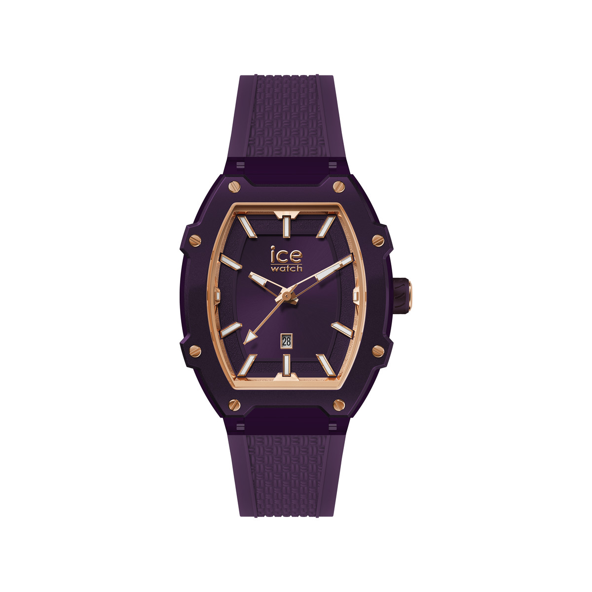 Montre ICE WATCH ice boliday - deep purple femme analogique, bracelet silicone violet