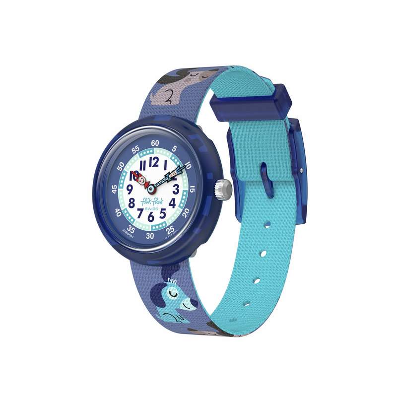 Montre flik flak friends fur-ever enfant bracelet pet recycle bleu - vue 1
