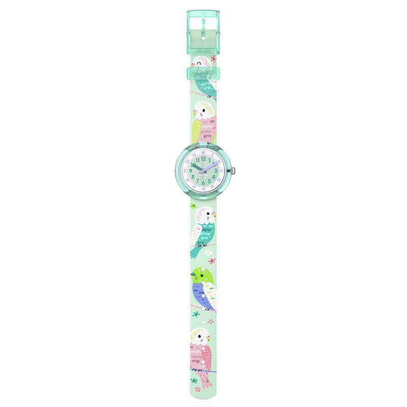 Montre FLIK FLAK HAPPY BUDGIES enfant bracelet pet recycle vert - vue D1