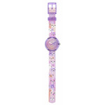 Montre FLIK FLAK CUTIE KITTY enfant cadran violet bracelet pet recycle rose - vue D1