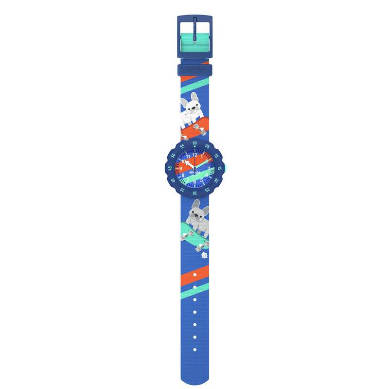 Montre flik flak friends fur-ever enfant bracelet pet recycle bleu - vue D1