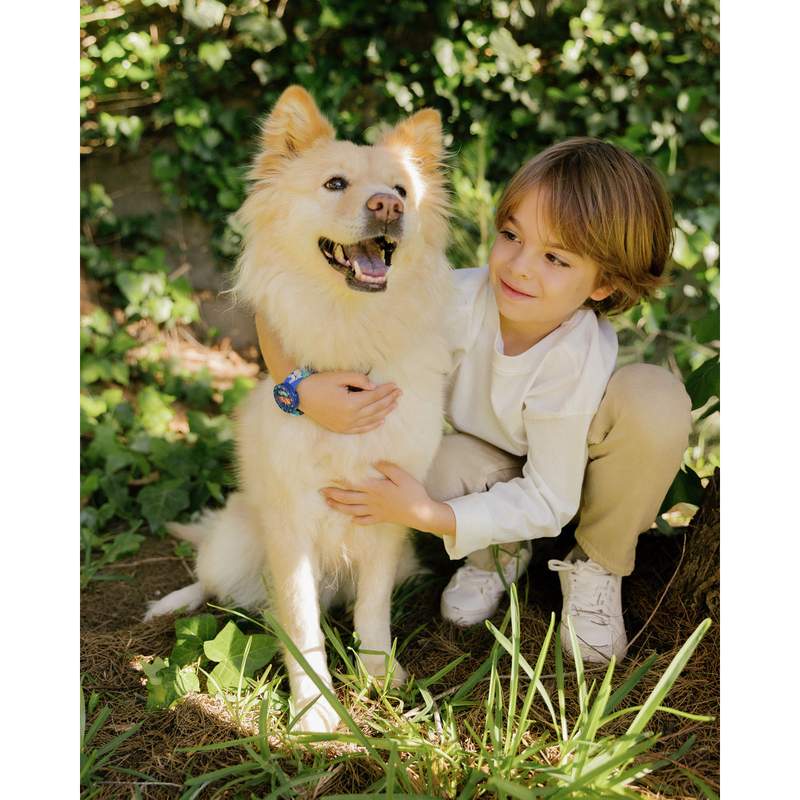 Montre flik flak friends fur-ever enfant bracelet pet recycle bleu - vue porté 1