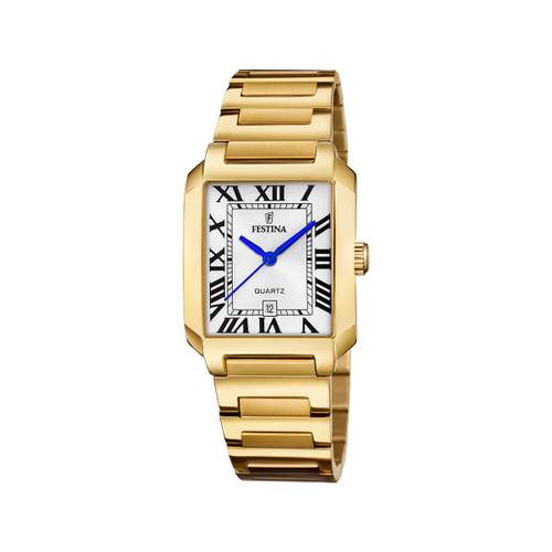 Festina dameshorloge The Square met vergulde stalen armband