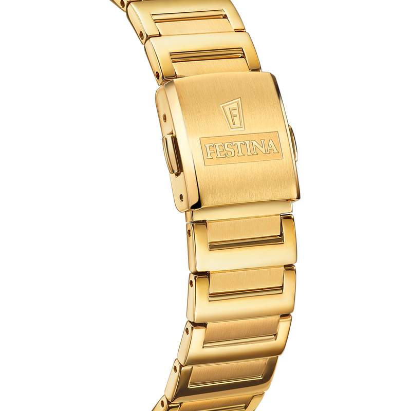 Montre festina femme The Square bracelet acier doré - vue D3