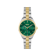 MONTRE BOSS FEMME Sage sport acier bicolore cadran vert