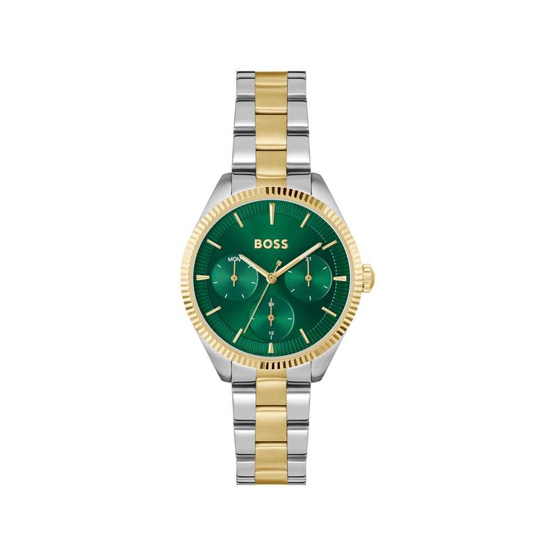 BOSS-horloge voor dames: Sage Sport, tweekleurig staal, groene wijzerplaat - afbeelding 1