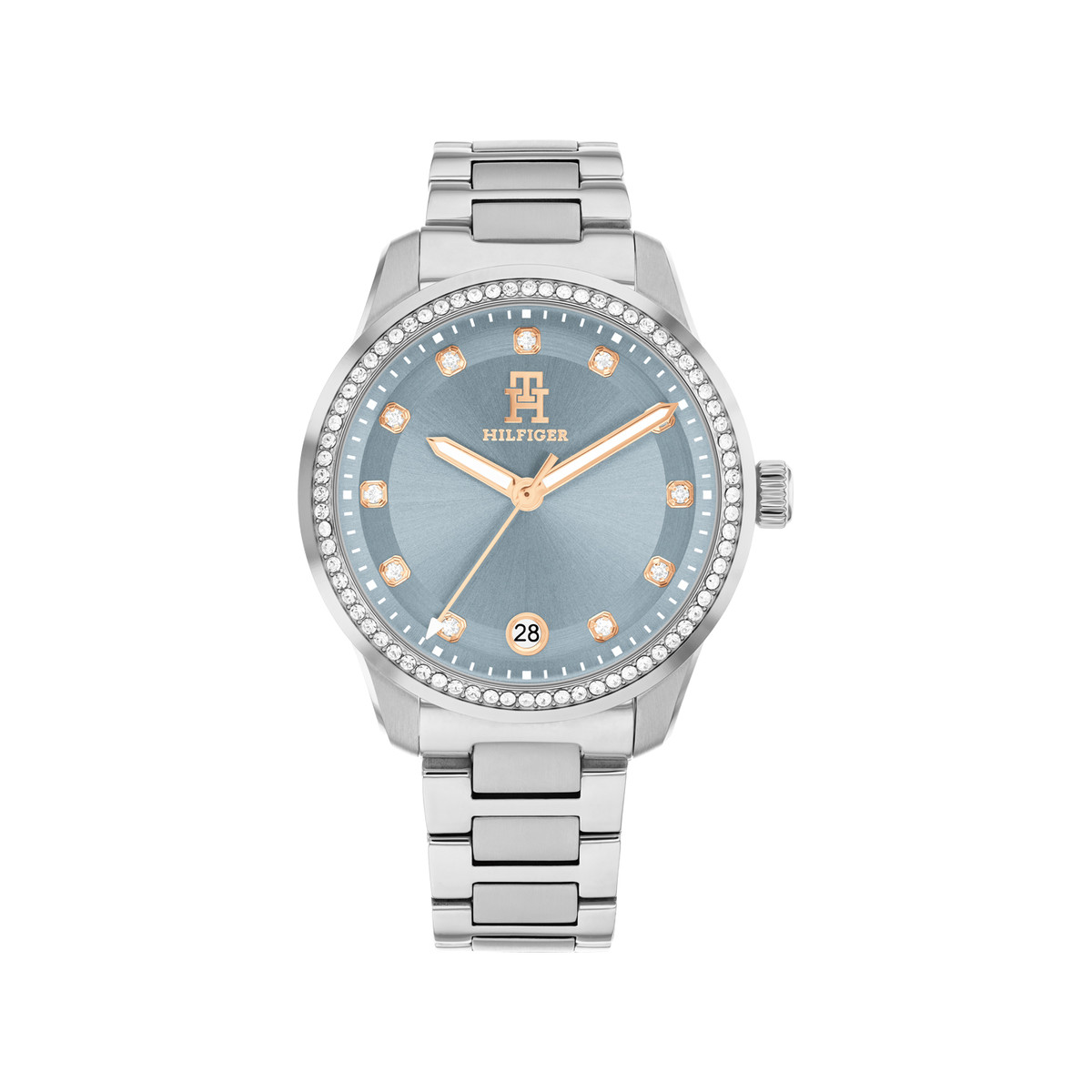 MONTRE TOMMY HILFIGER FEMME Th85 Crystals acier cadran Bleu