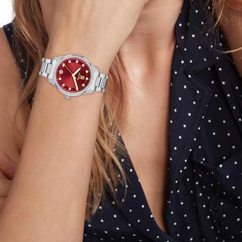 MONTRE TOMMY HILFIGER FEMME Th85 Crystals acier cadran rouge