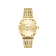 Montre LACOSTE crocodelle femme Acier doré jaune bracelet maille milanaise