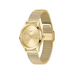 Montre LACOSTE crocodelle femme Acier doré jaune bracelet maille milanaise - vue 2