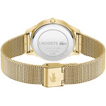 Montre LACOSTE crocodelle femme Acier doré jaune cadran rose bracelet maille milanaise - vue 3