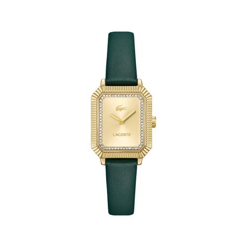 LACOSTE Parisienne dameshorloge geelgouden wijzerplaat groene armband