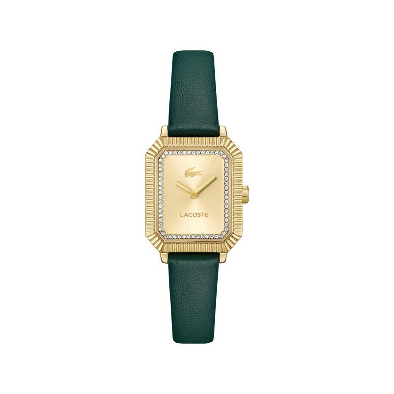 Montre LACOSTE parisienne femme cadran doré jaune bracelet vert - vue 1