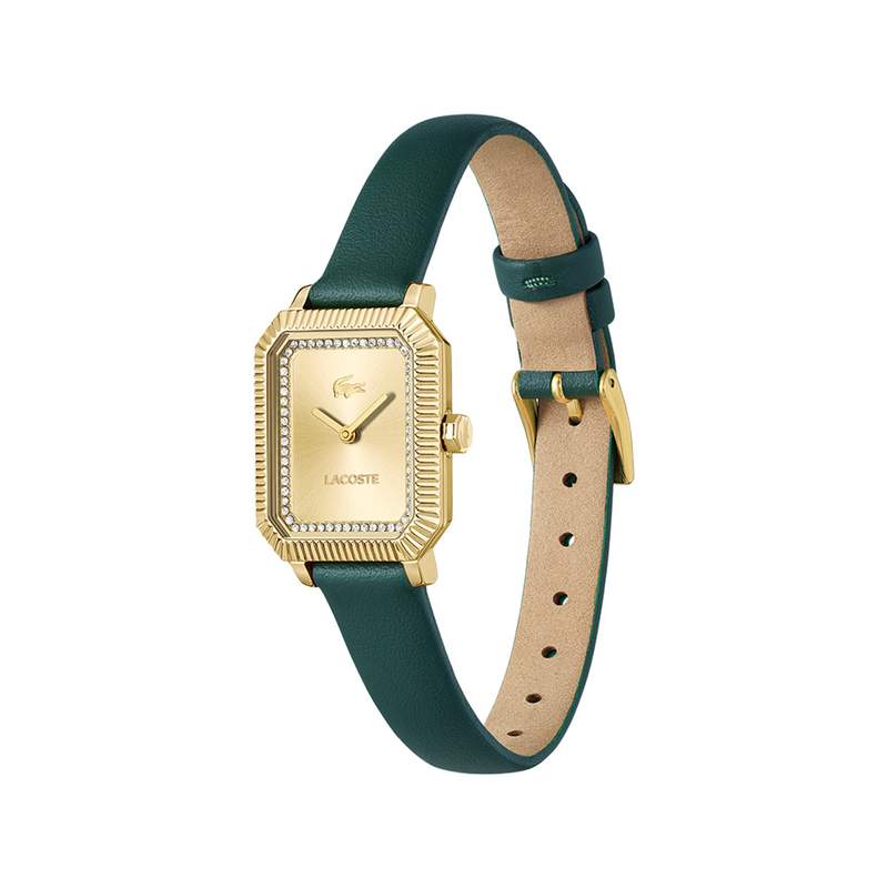 Montre LACOSTE parisienne femme cadran doré jaune bracelet vert - vue 2