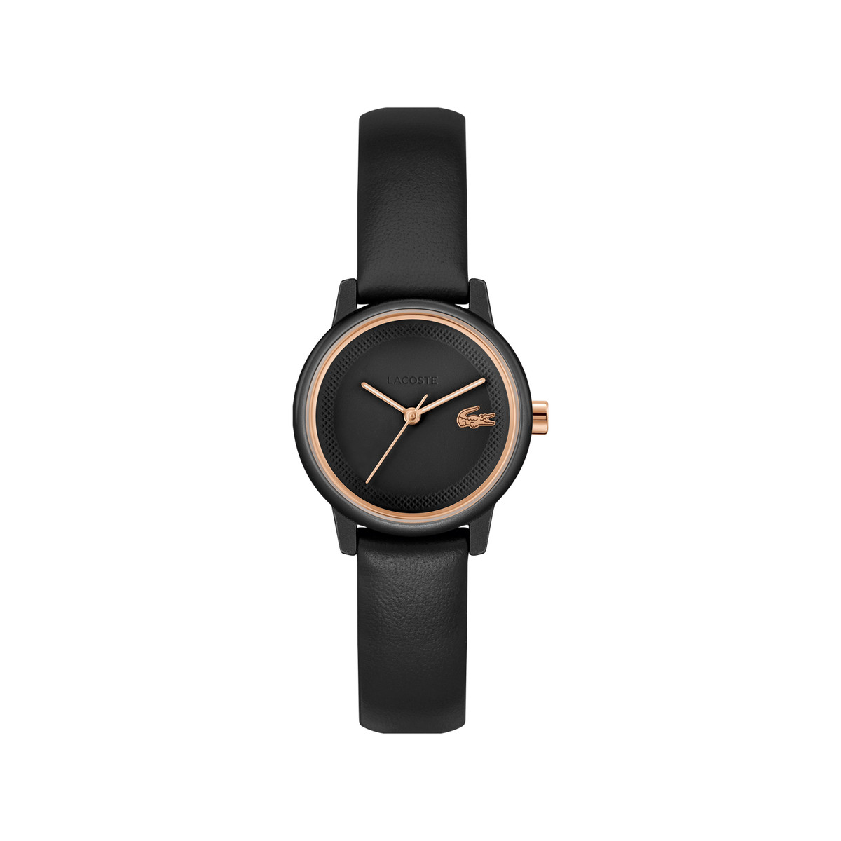 Montre LACOSTE 12.12 swift femme noir bracelet cuir