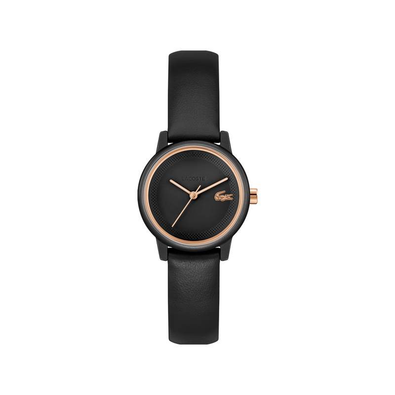 Montre LACOSTE 12.12 swift femme noir bracelet cuir - vue 1