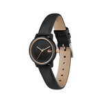 Montre LACOSTE 12.12 swift femme noir bracelet cuir - vue 2
