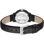 Montre LACOSTE 12.12 swift femme noir bracelet cuir - vue 3