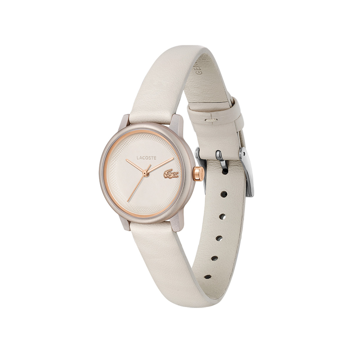 Montre LACOSTE12.12 swift femme blanc bracelet cuir - vue 2