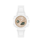 Montre LACOSTE lc33 femme blanc cadran beige bracelet silicone - vue 1